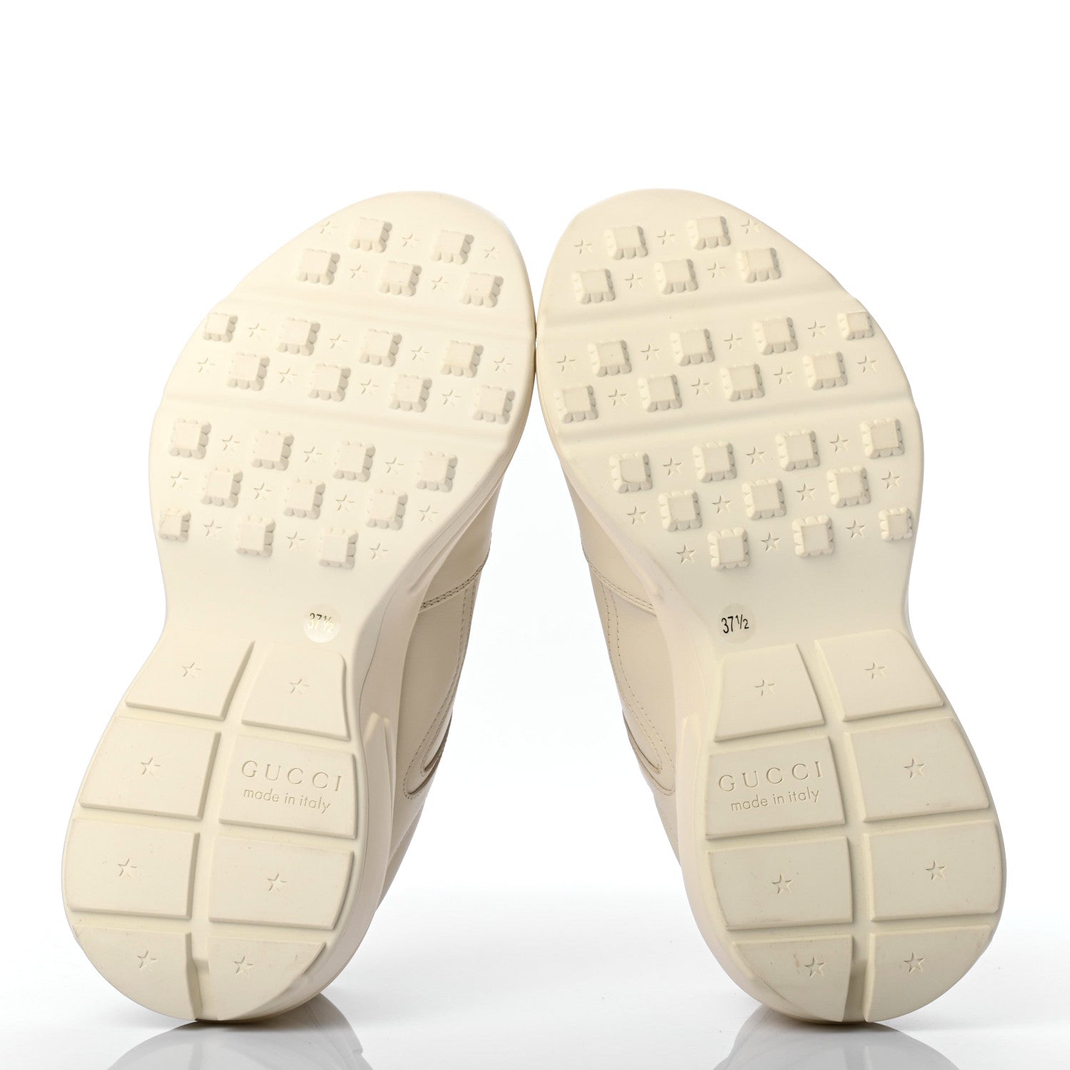 Gucci Calfskin Logo Womens Rhyton Sneakers 37.5 Ivory 5 of 13