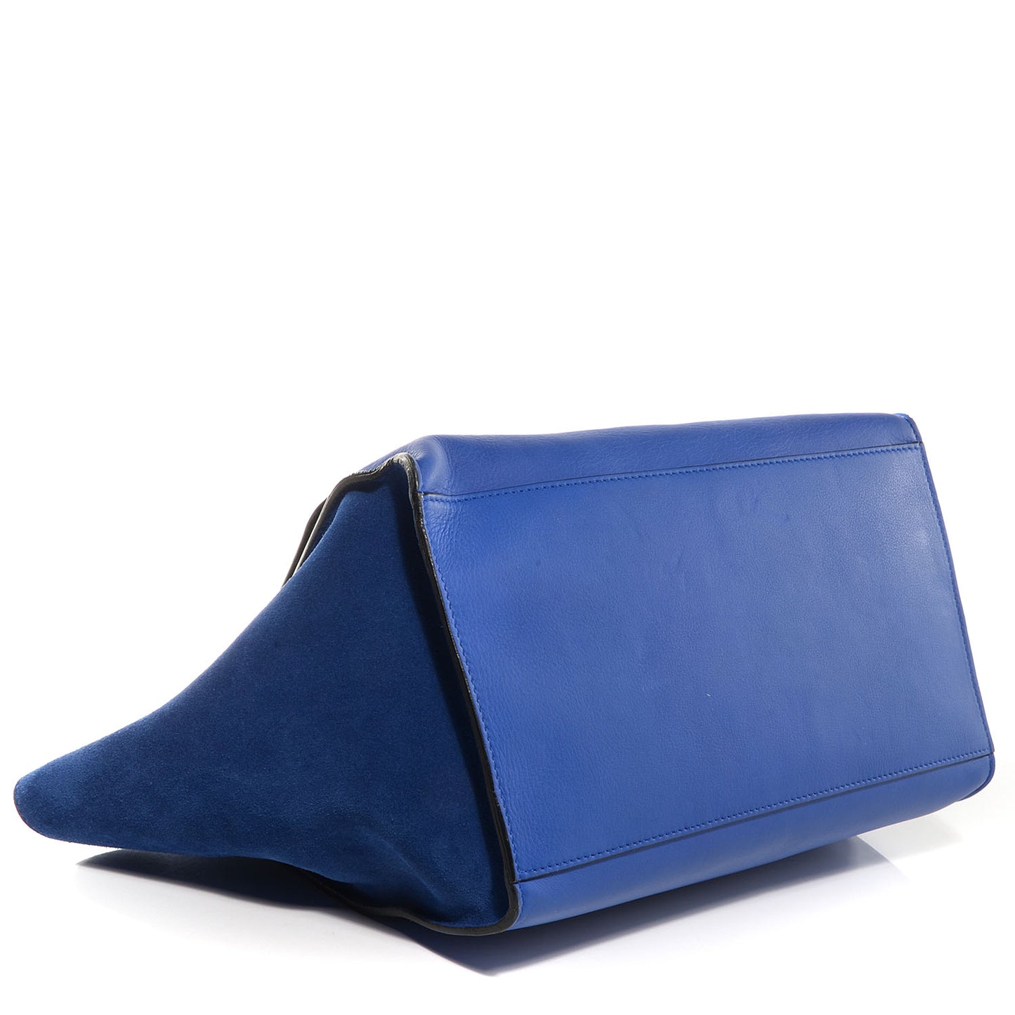 Calfskin and Suede Large Trapeze Royal Blue