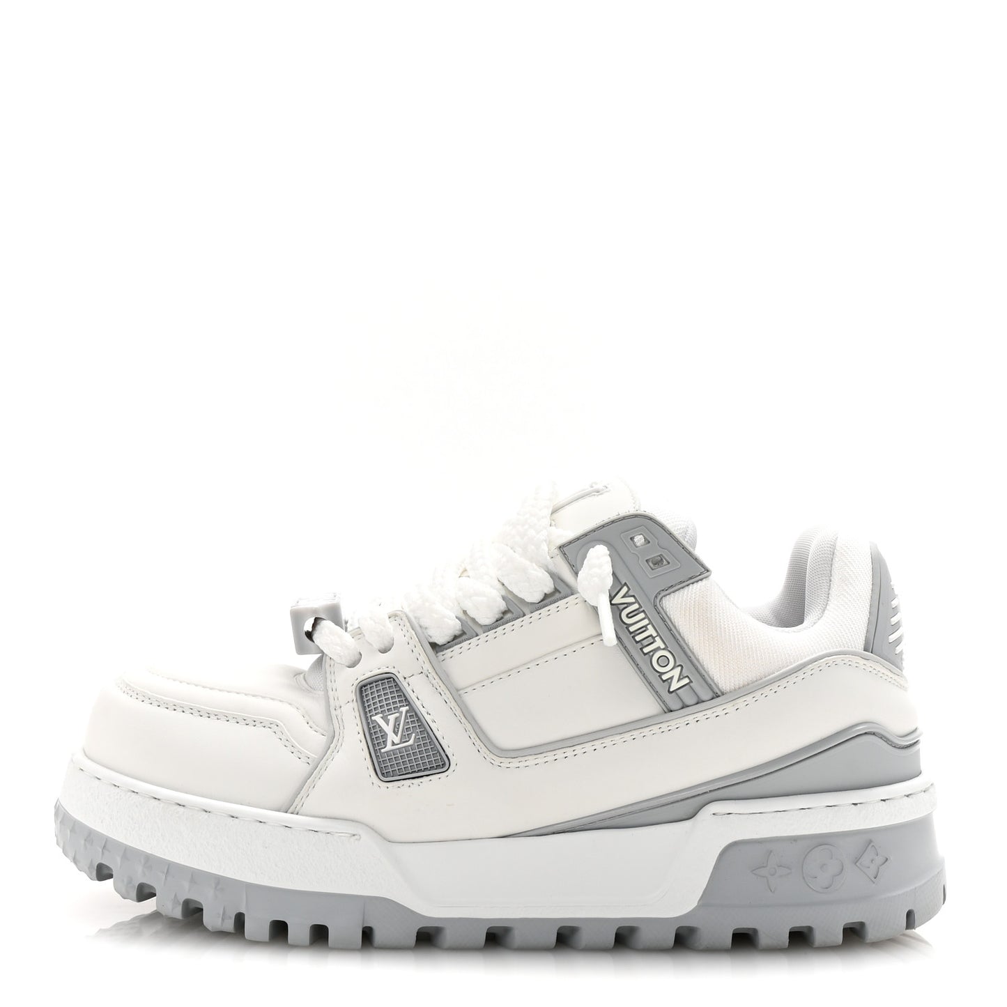 Calfskin Womens LV Trainer Maxi Sneakers 38 Gris