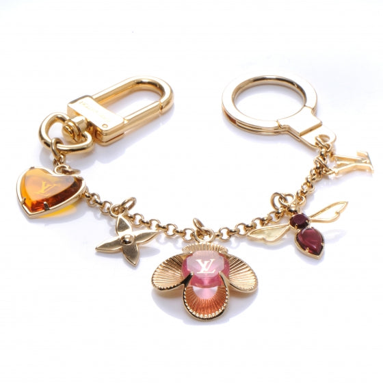 Bee Flower Chain Key Charm