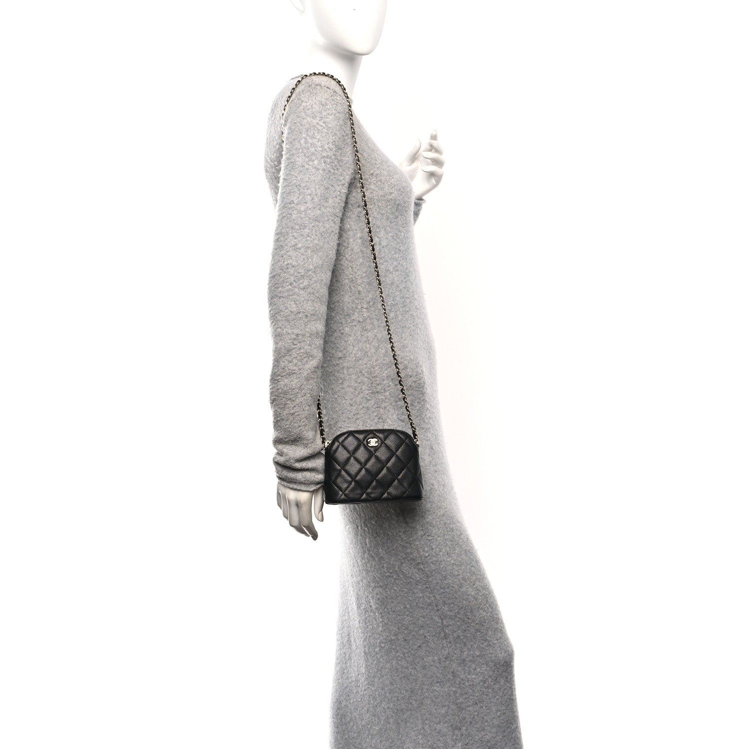Chanel Caviar Quilted Classic Clutch With Chain Black 2 of 11