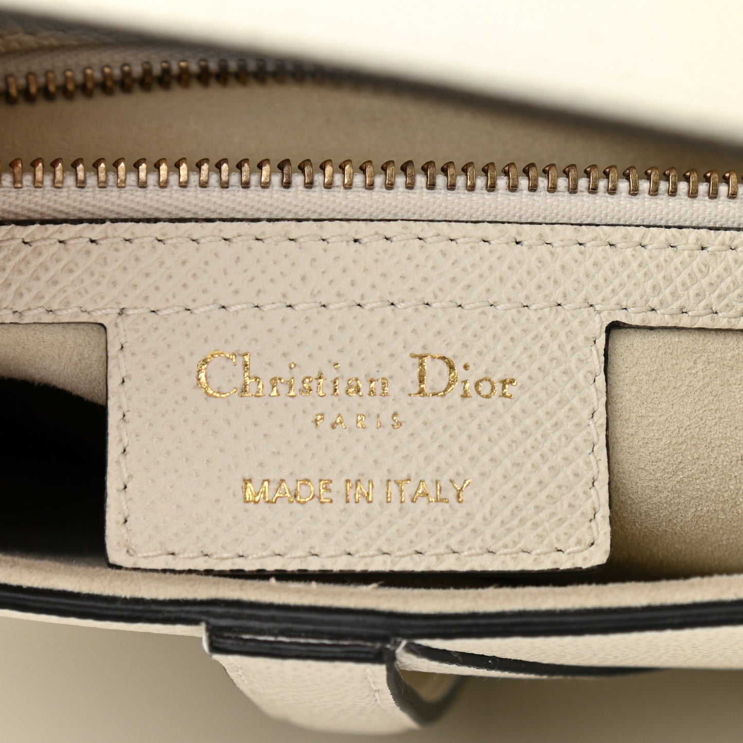 Grained Calfskin Saddle Bag White
