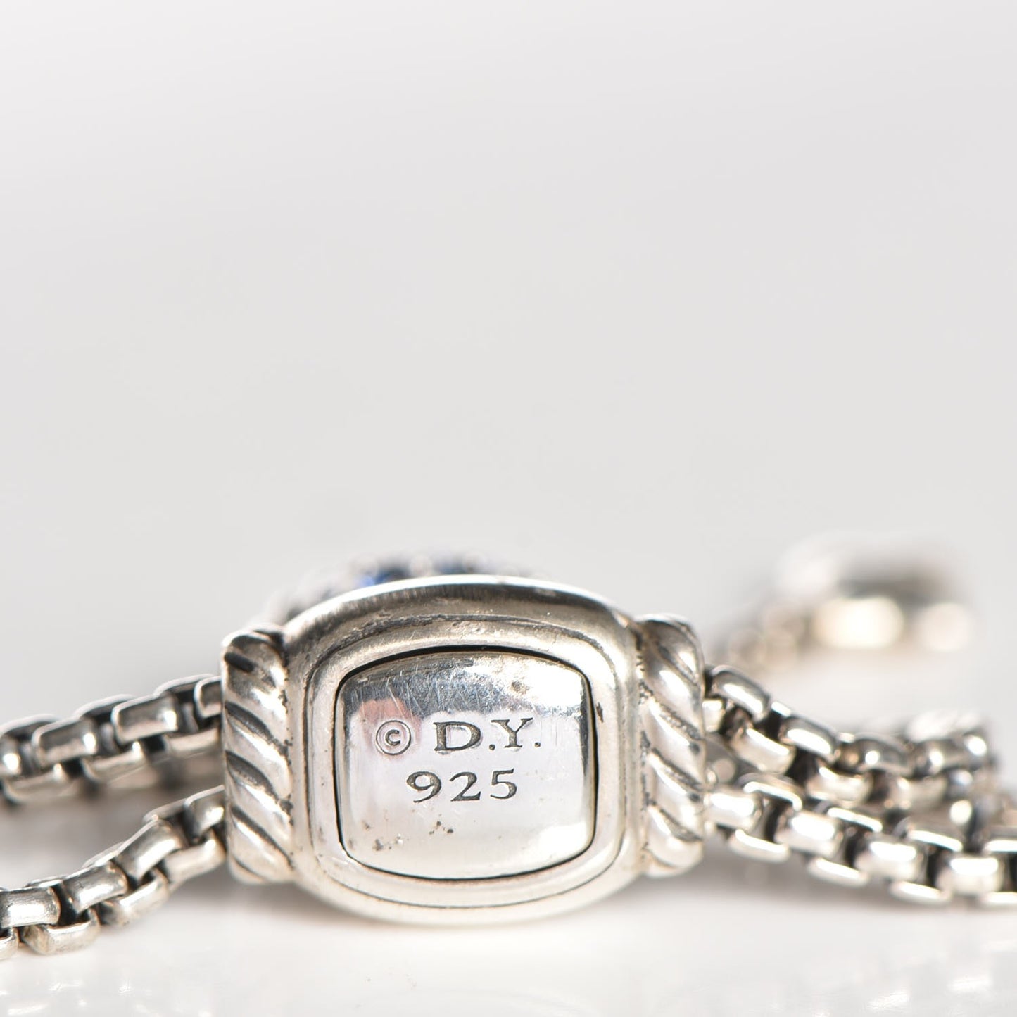Sterling Silver Blue Sapphire 9mm Petite Pave Bracelet