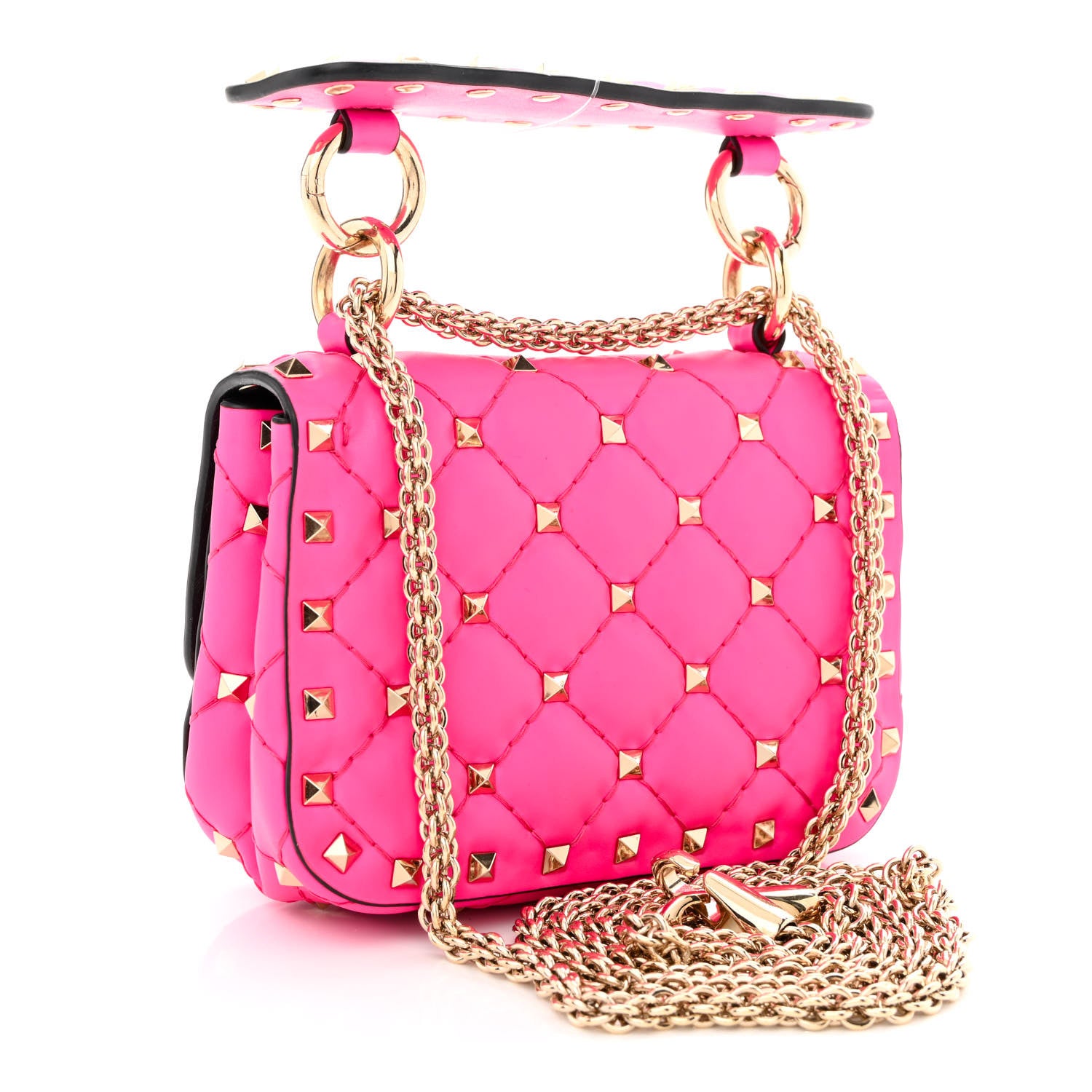 Valentino Garavani Calfskin Micro Rockstud Spike Shoulder Bag Azalea 2 of 8
