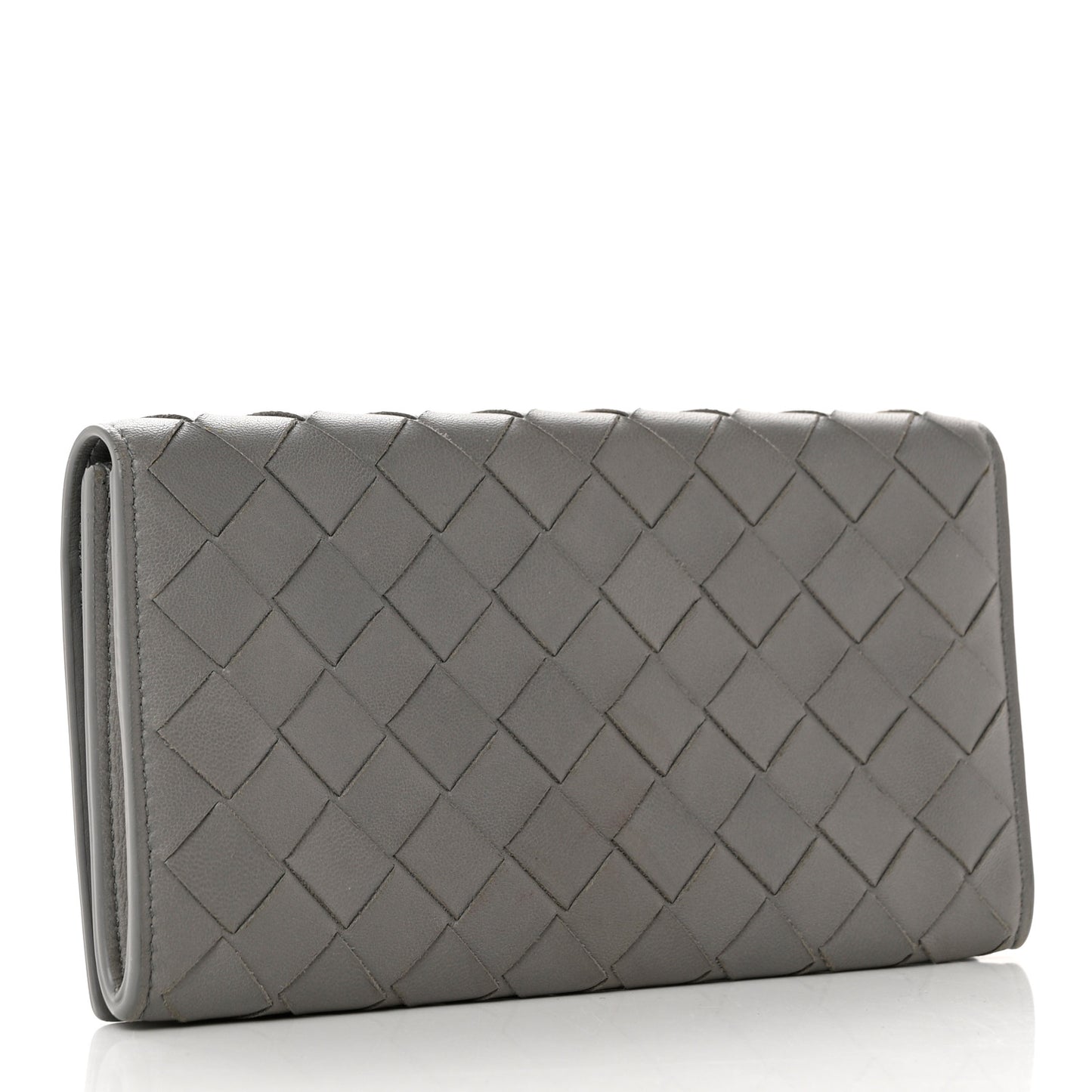 Nappa Intrecciato Flap Wallet Grey