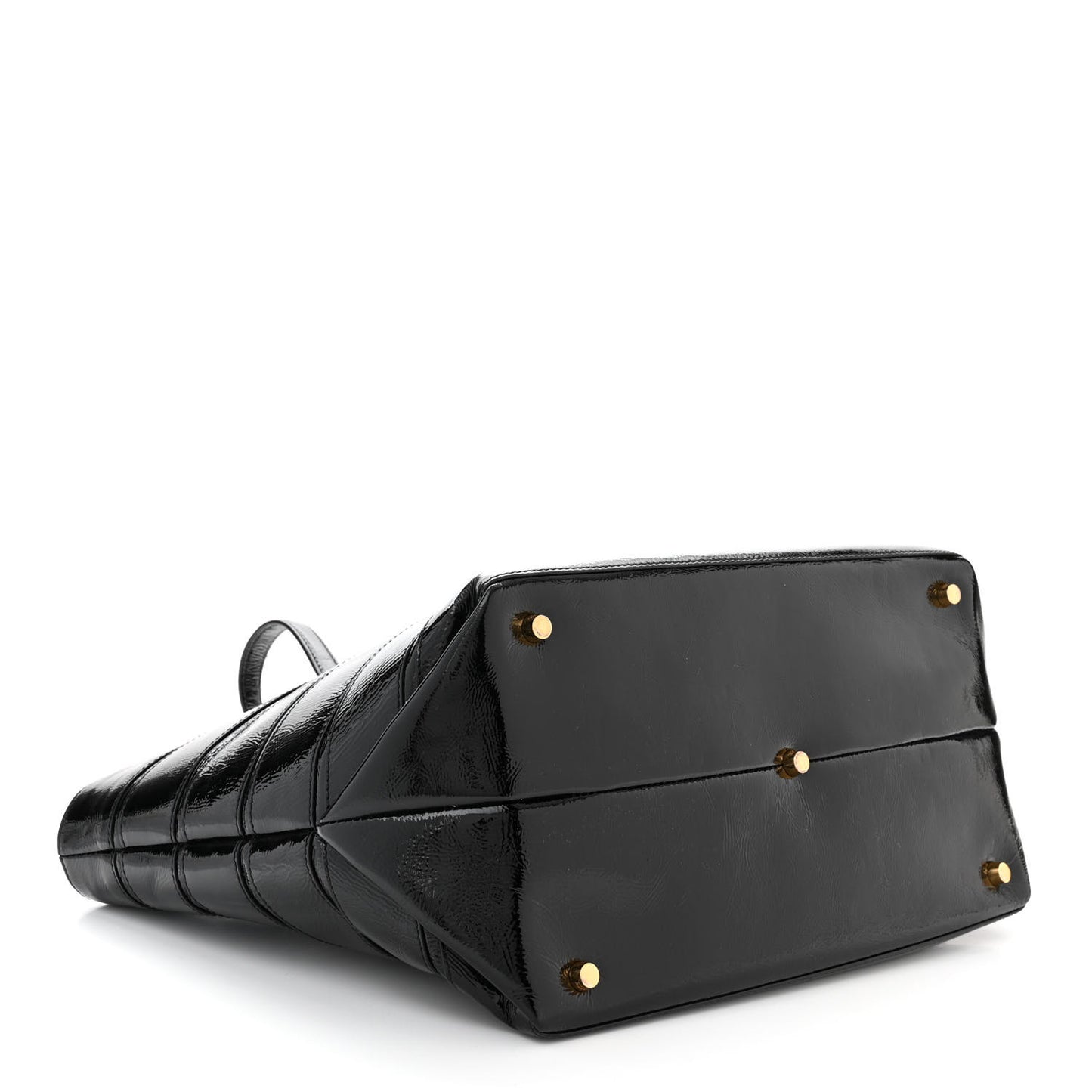 Patent Calfskin Florence Tote Black