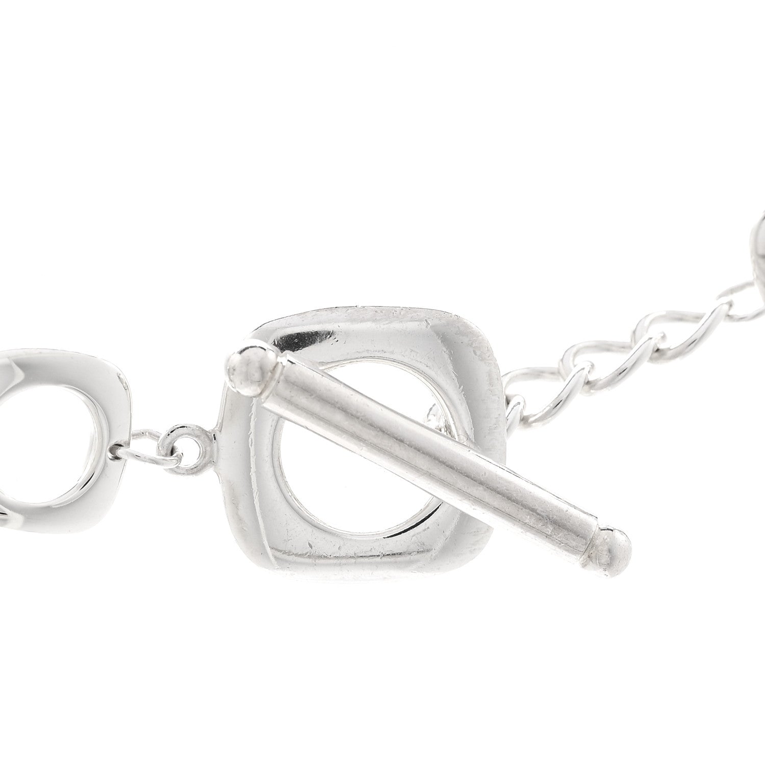 Tiffany Sterling Silver Cushion Square Link Choker Necklace 4 of 5