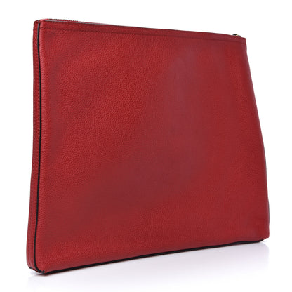 Gucci Pebbled Calfskin Medium Logo Portfolio Clutch Hibiscus Red 3 of 7