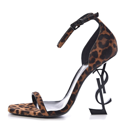 Saint Laurent Calf Hair Leopard Opyum 110 Sandals 37 Brown 1 of 9