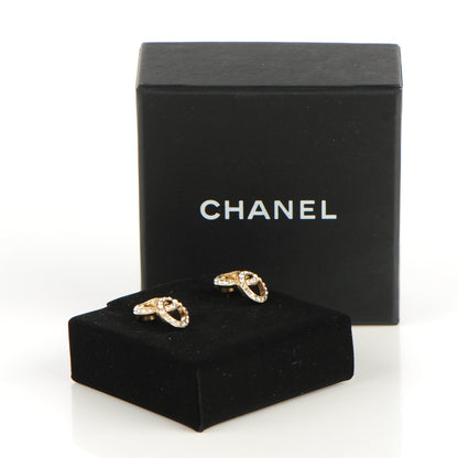 Chanel Crystal CC Earrings Gold 5 of 5