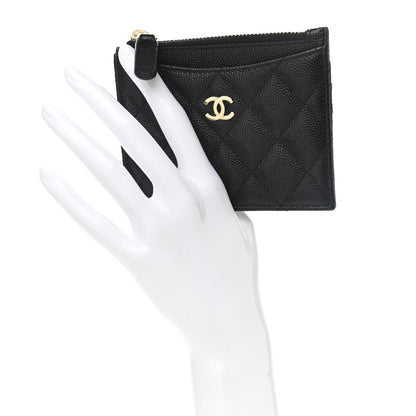 Chanel Caviar Quilted CC Zip Card Holder Black 2 of 8
