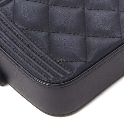 Chanel Calfskin Quilted Small Boy Clutch With Chain Black 6 of 11