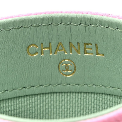Chanel Caviar Metal Perforated Quilted Card Holder Lilas 6 of 11