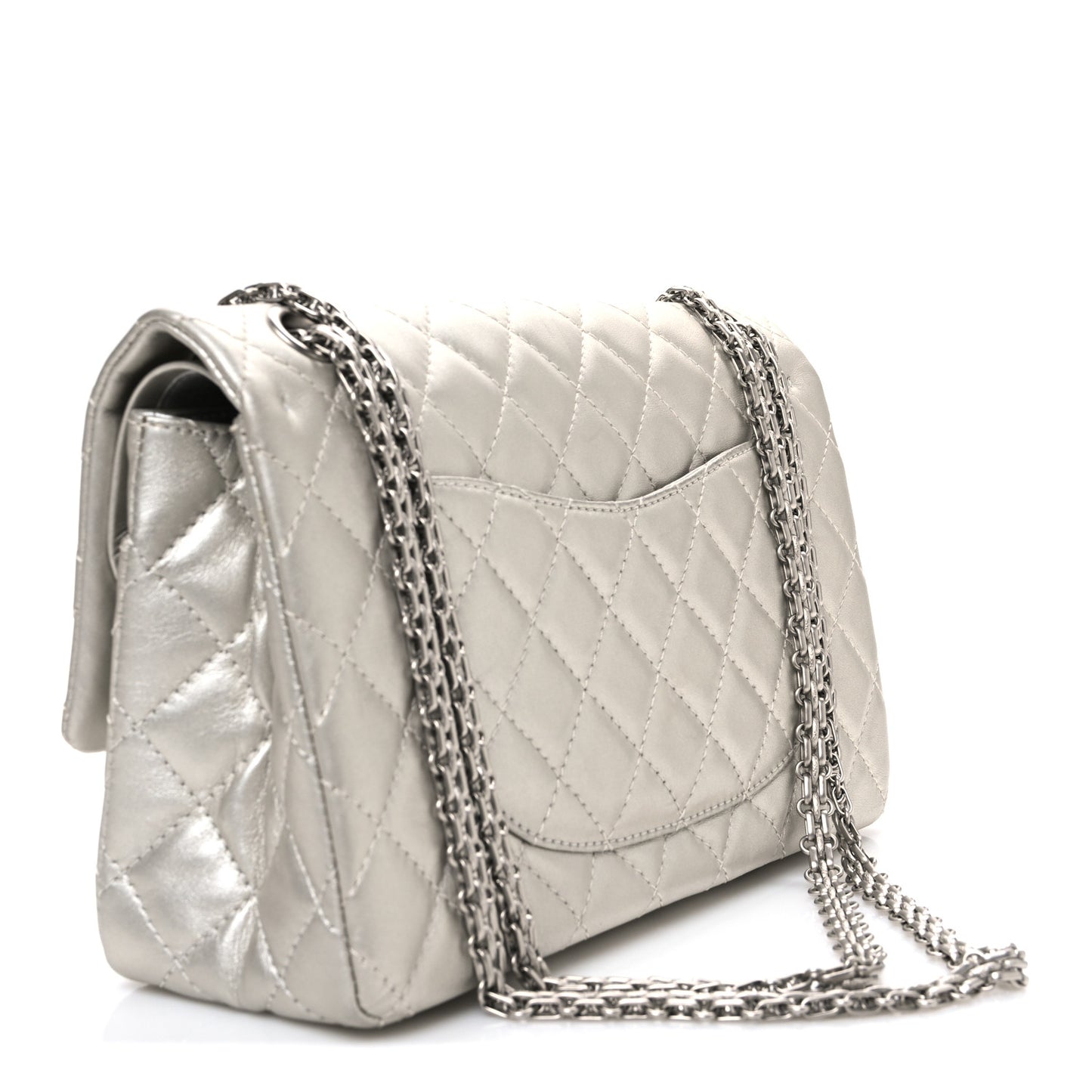 Metallic Lambskin Quilted 2.55 Reissue 226 Flap Silver