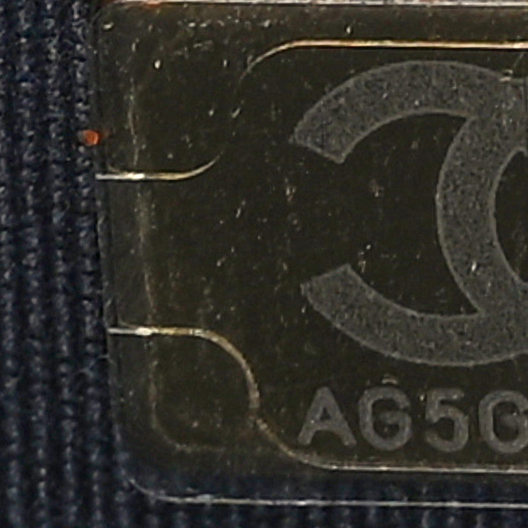 Denim Quilted Chanel 19 Wallet On Chain WOC Blue
