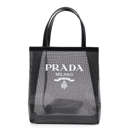 Prada Sequin Rete Paillettes Small Tote Bag Black 1 of 11