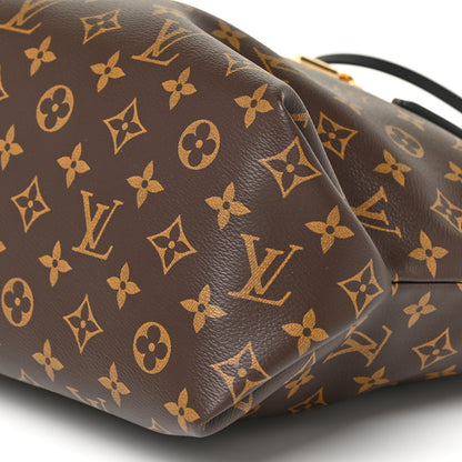 Louis Vuitton Monogram Flower Zipped Tote MM Black 9 of 10
