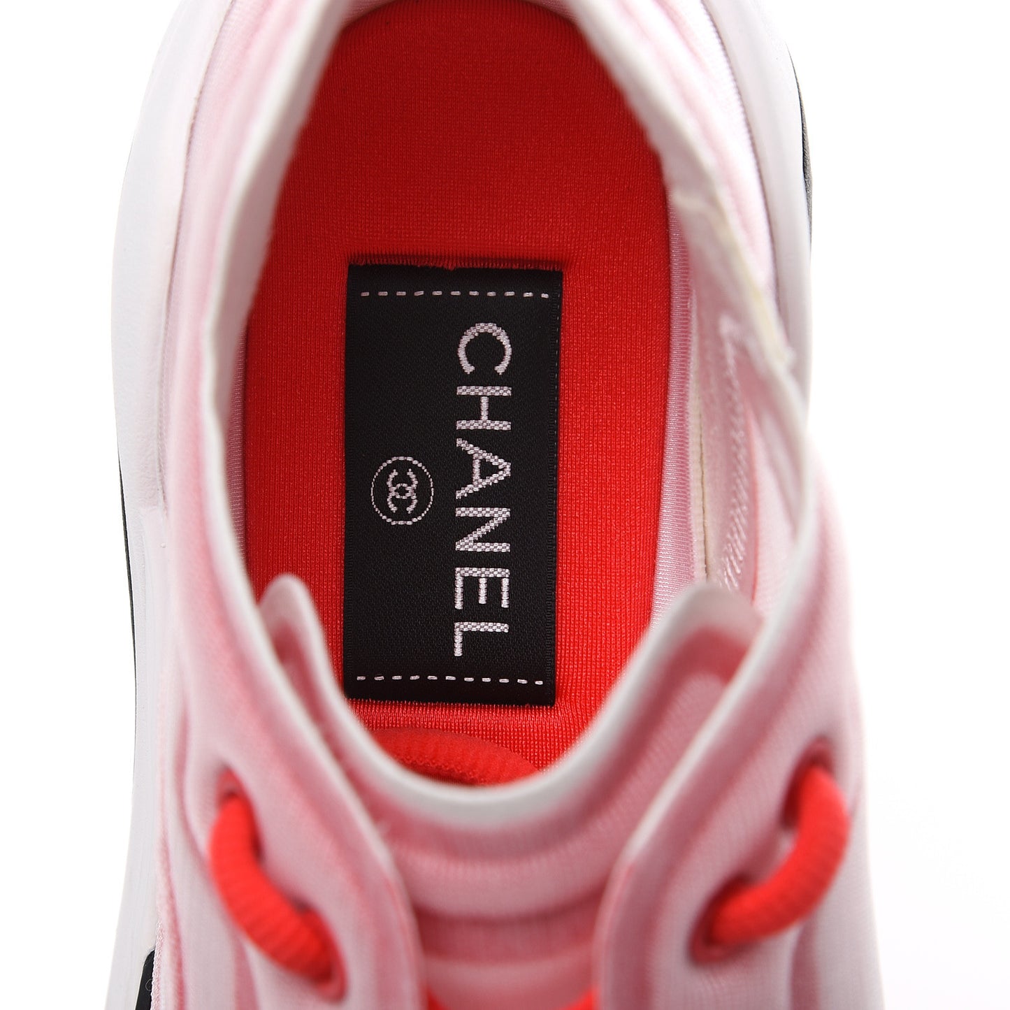 Mesh Lycra Womens CC Sneakers 39.5 White Red