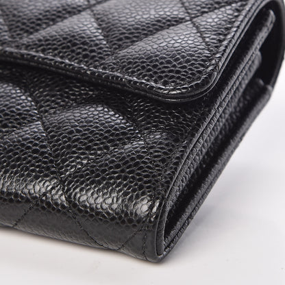 Chanel Caviar Quilted Large Gusset Flap Wallet Black 10 of 11