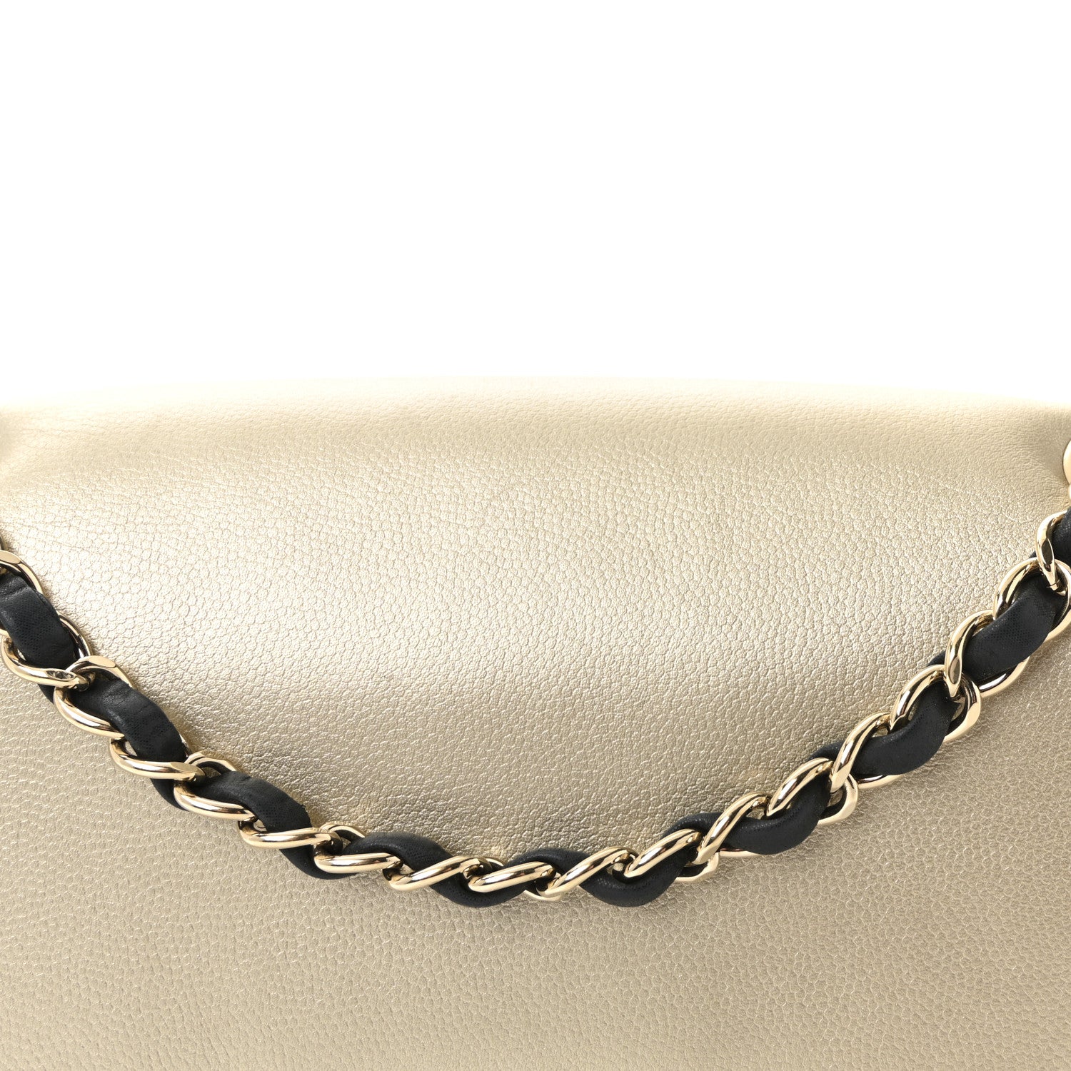 Chanel Metallic Grained Calfskin Medium Classic Pure Double Flap Gold Black 8 of 10