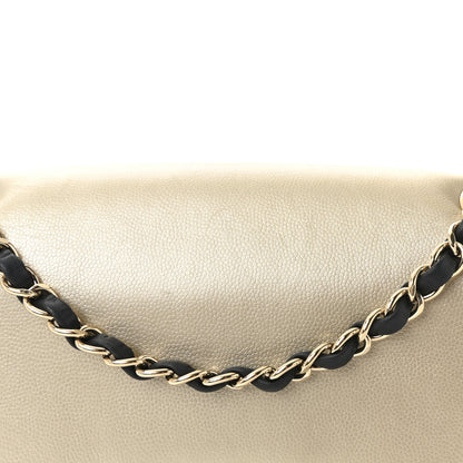 Chanel Metallic Grained Calfskin Medium Classic Pure Double Flap Gold Black 8 of 10