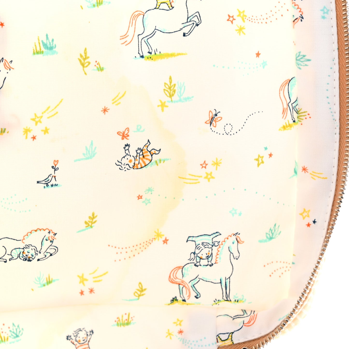 Printed Cotton Embroidered Medium Toogo Cabriole Case Biscuit