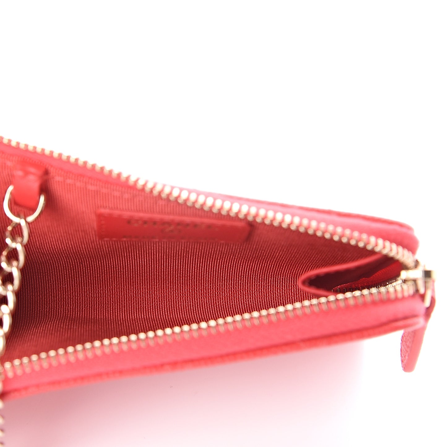 Caviar Quilted Key Holder Case Red