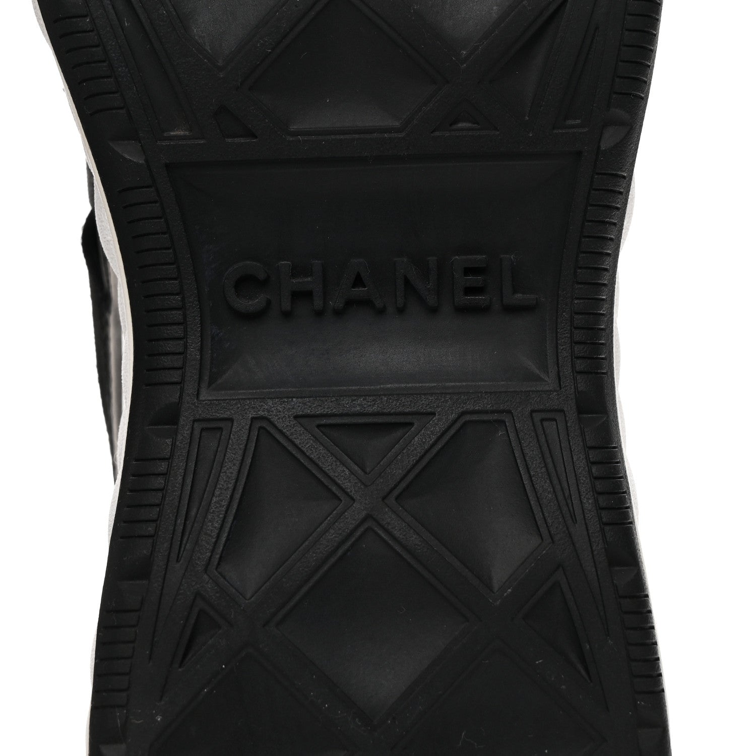 Chanel Fabric Calfskin Suede CC Sneakers 37.5 Black 7 of 9