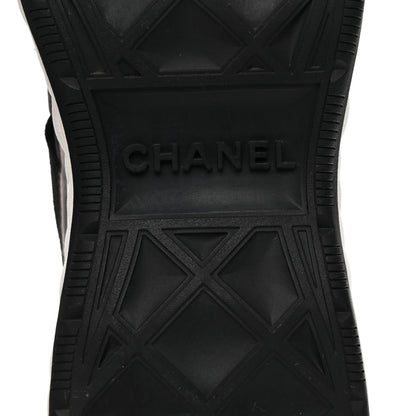 Chanel Fabric Calfskin Suede CC Sneakers 37.5 Black 7 of 9
