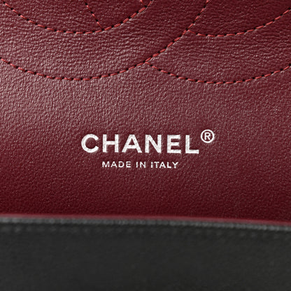 Chanel Caviar Chevron Quilted Jumbo Double Flap Black 6 of 10