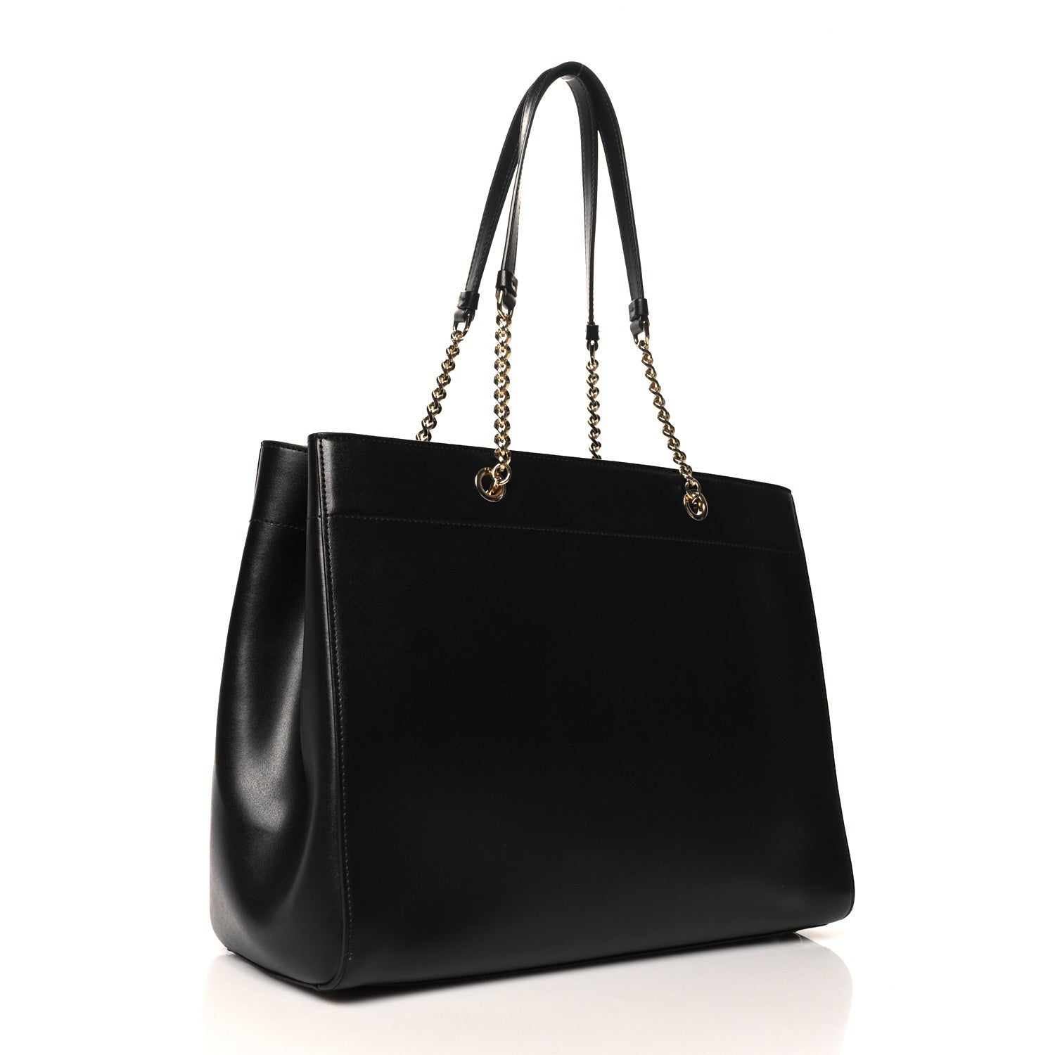 Salvatore Ferragamo Hammered Calfskin Vara Bow Chain Black Black 3 of 11