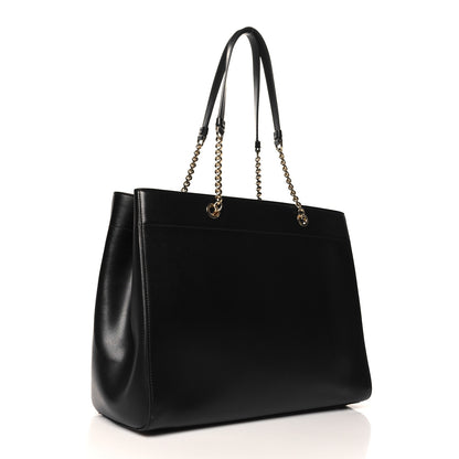 Salvatore Ferragamo Hammered Calfskin Vara Bow Chain Black Black 3 of 11