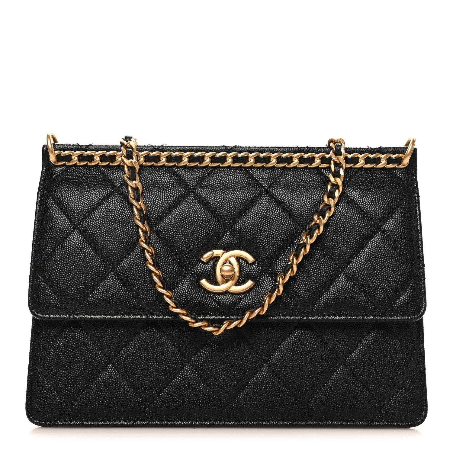 Chanel Caviar Quilted Chain Frame Flap Black 1 of 10