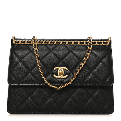 Chanel Caviar Quilted Chain Frame Flap Black 1 of 10