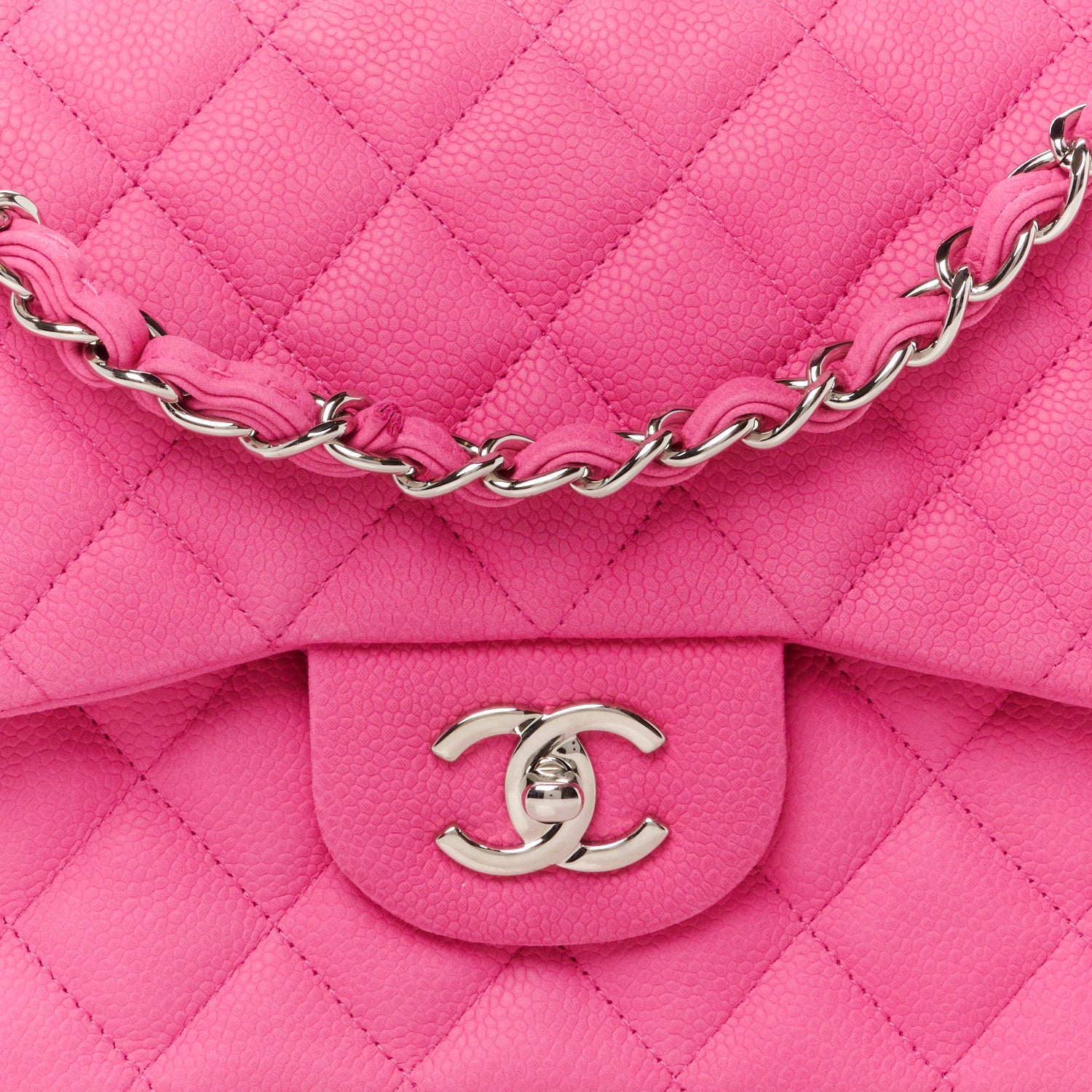 Chanel Iridescent Caviar Quilted Jumbo Double Flap Pink 9 of 14