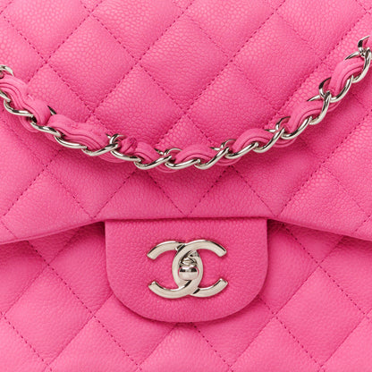 Chanel Iridescent Caviar Quilted Jumbo Double Flap Pink 9 of 14