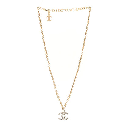 Chanel Crystal CC Necklace Gold Silver 3 of 6