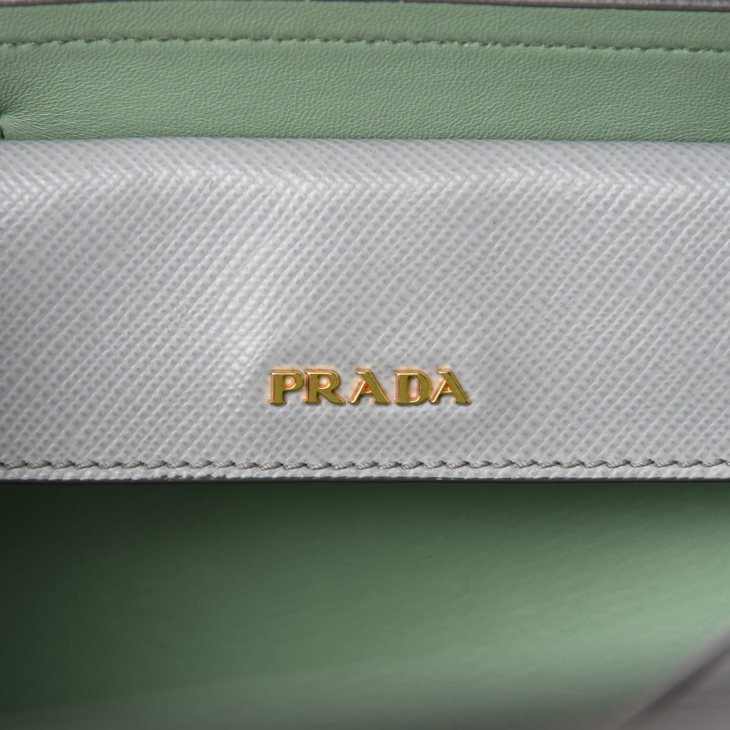 Saffiano Cuir Medium Double Bag Granito Acquamarina