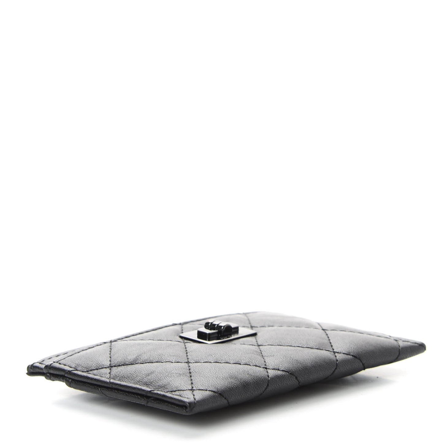 Aged Calfskin Quilted Reissue Card Holder So Black
