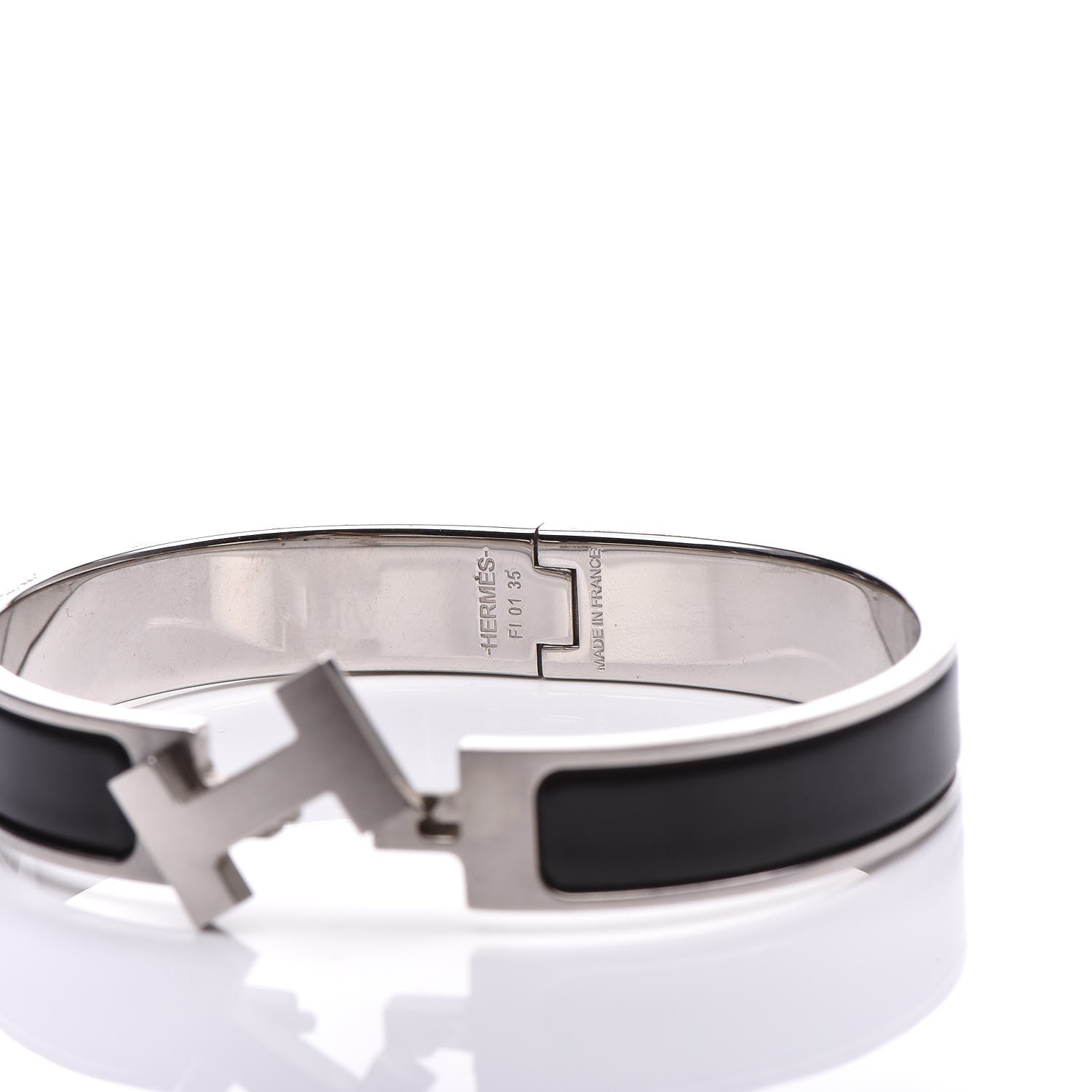 Hermes Matte Enamel Narrow Clic Clac HH Bracelet GM Black 5 of 6