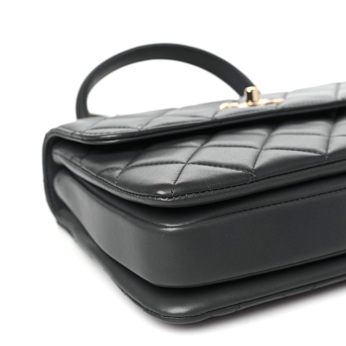 Lambskin Quilted Small Trendy CC Dual Handle Flap Bag Dark Grey