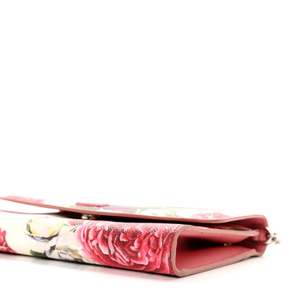 Dolce & Gabbana Dauphine Floral Print Wallet On Chain White Pink 11 of 14