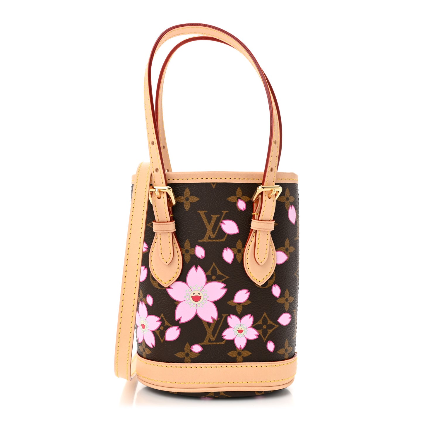 LV X TM Monogram Cherry Blossom Nano Bucket Sakura Brown