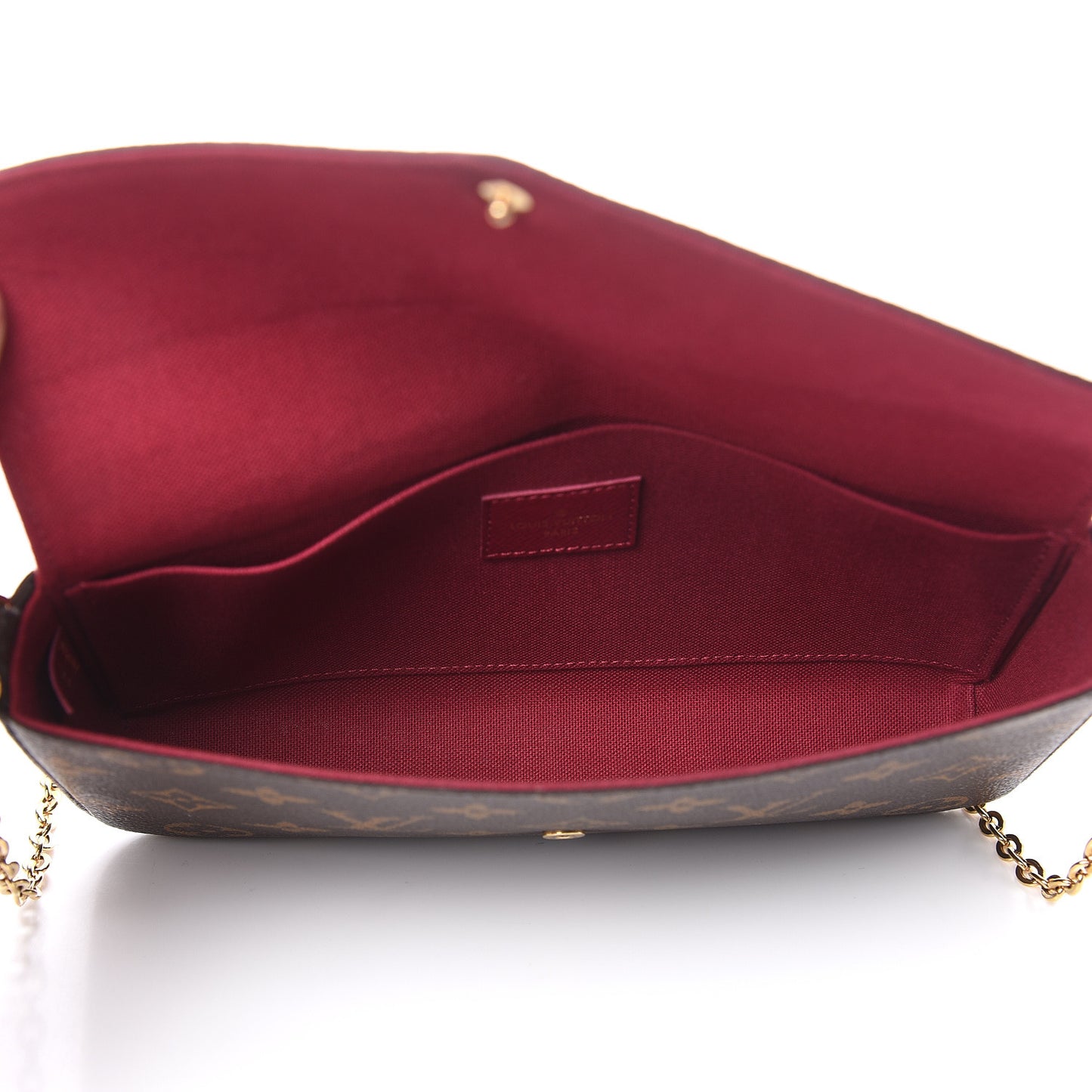 Monogram Pochette Felicie Chain Wallet Fuchsia