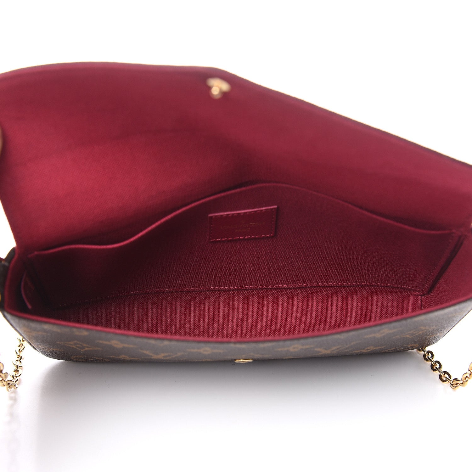 Louis Vuitton Monogram Pochette Felicie Chain Wallet Fuchsia 5 of 15