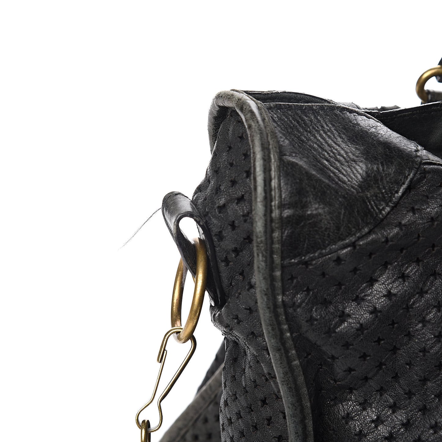 Agneau Laser Cut Cross Classic Gold Hardware City Black