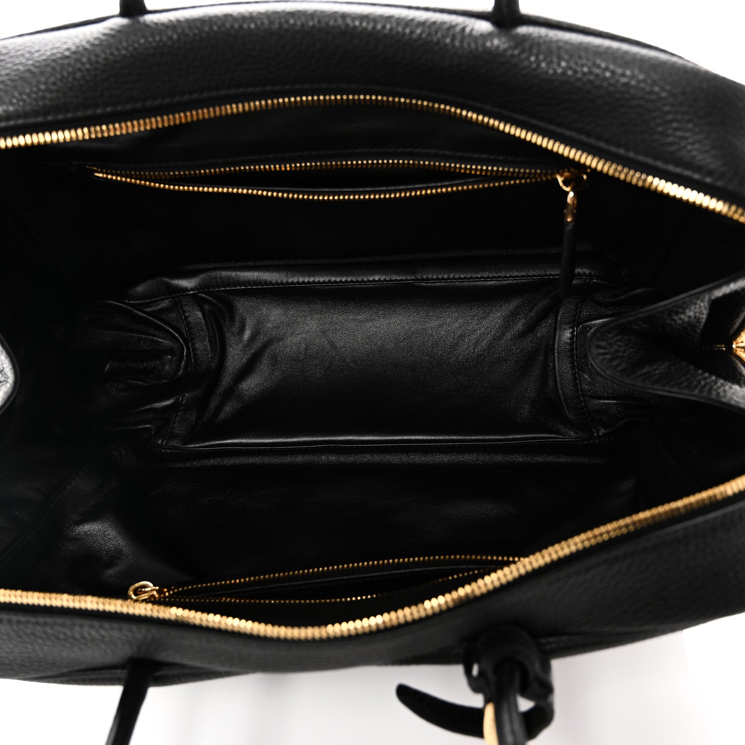 Prada Vitello Daino Soft Large Top Handle Bag Black 5 of 9