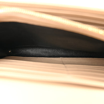 Saint Laurent Grain De Poudre Matelasse Chevron Monogram Chain Wallet  Nude Powder 5 of 13