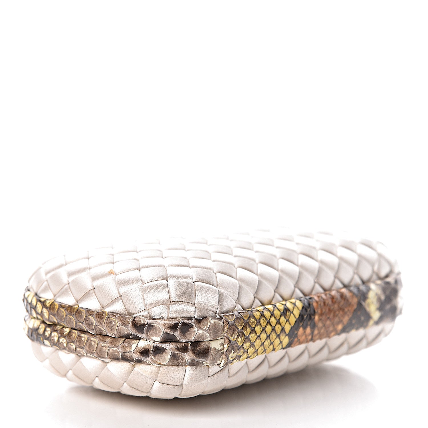 Bottega Veneta Satin Intreccio Impero Ayers Knot Clutch Ivory 4 of 10