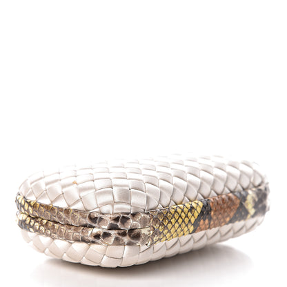 Bottega Veneta Satin Intreccio Impero Ayers Knot Clutch Ivory 4 of 10